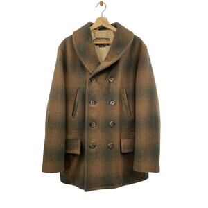 Schott NYC L Perfecto Brand Wool Plaid Peacoat Jacket